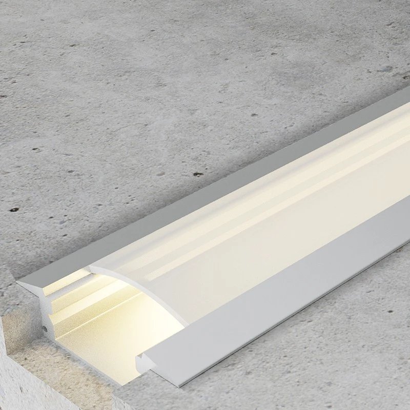 Profilé LED Encastré Sub 2 mètres Aluminium avec Diffuseur