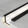 Profilé encastrable aluminium noir 2m pour placo | Diffuseur inclus