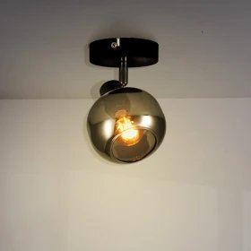 Plafonnier Verre Fumé Noir Glass 1 E14 – Plafond ou Mur