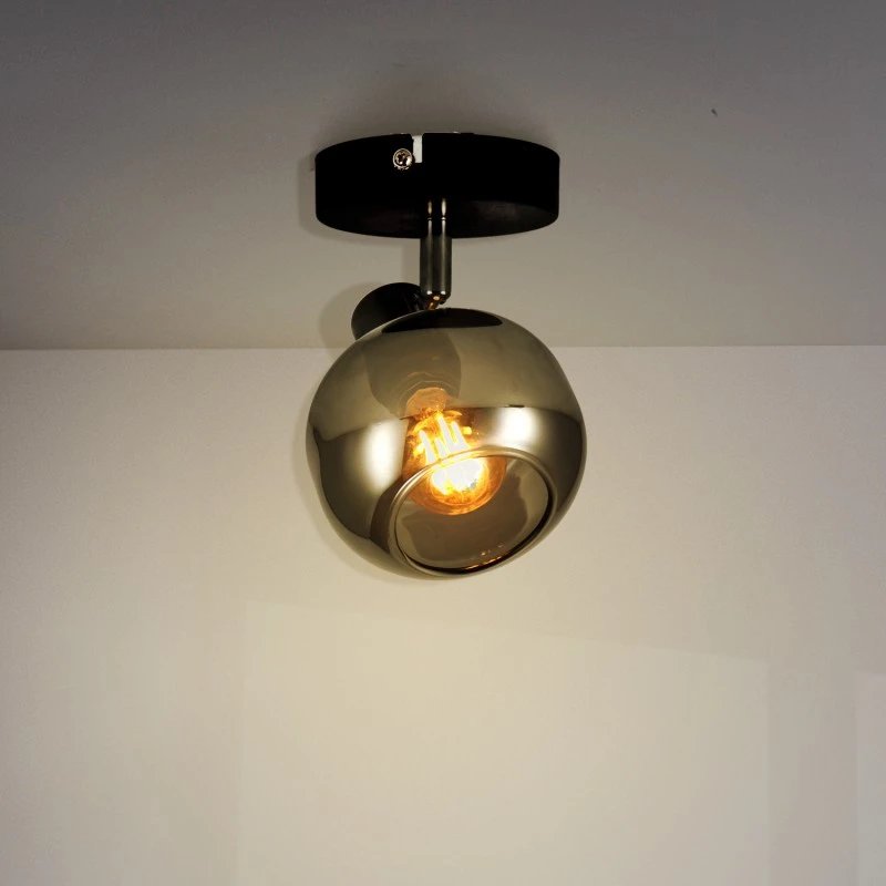 Plafonnier Verre Fumé Noir Glass 1 E14 – Plafond ou Mur