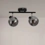 Plafonnier Double Verre Fumé Noir Glass 2 – 2x E14 Plafond Mur