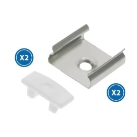 Pack 2 embouts et 2 fixations pour profilé LM3707
