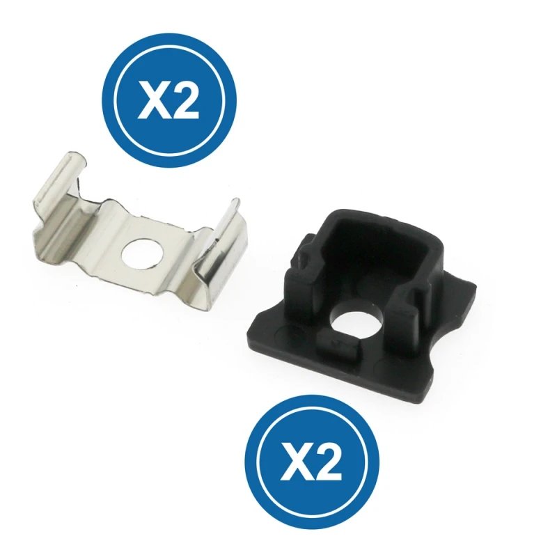 Pack 2 embouts et 2 fixations pour profilé LM3720