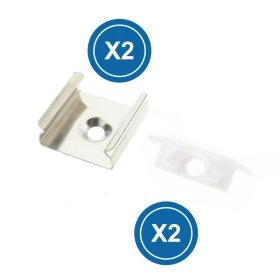 Pack 2 embouts et 2 fixations pour profilé LM3704