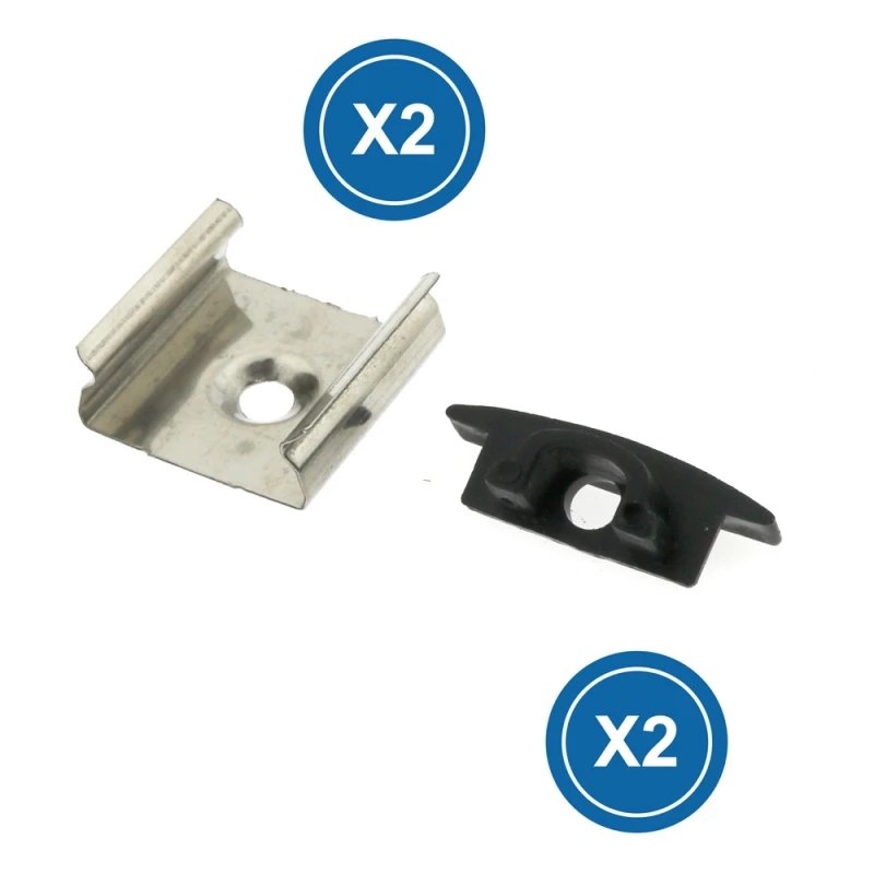 Pack 2 embouts et 2 fixations pour profilé LM3706