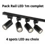 Pack 4 Spots sur Rail LED 1 mètre complet – Personnalisable
