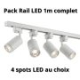 Pack 4 Spots sur Rail LED 1 mètre complet – Personnalisable