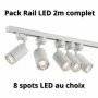 Pack Rail LED 2 mètres complet – 8 Spots GU10 Personnalisables