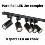 Pack Rail LED 2 mètres complet – 8 Spots GU10 Personnalisables