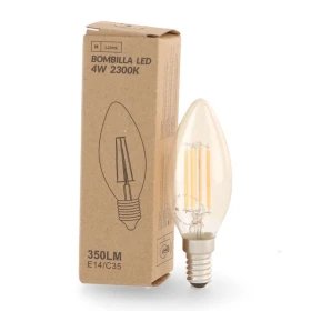 Ampoule Filament LED E14 C35 4W Ambre 2300K Bougie
