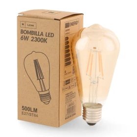 Ampoule Filament LED E27 ST64 6W Ambre 2300K Edison