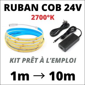 Ruban LED COB 24V kit complet de 1 à 10m