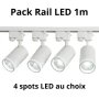 Pack 4 Spots sur Rail LED 1 mètre complet – Personnalisable