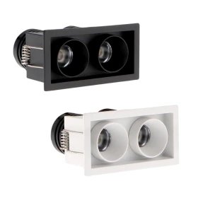 Double Spot LED Encastrable Fixe 10W CCT CRI90 UGR17