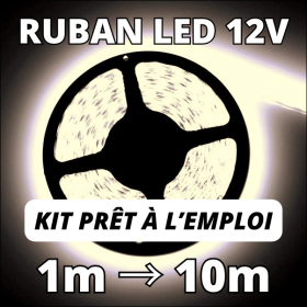 Kit Ruban à LED Autocollant Blanc Froid avec Contrôleur et