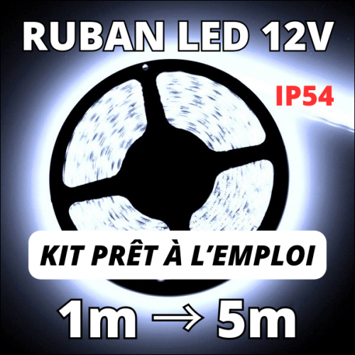 Kit ruban LED 5050 blanc froid daylight IP54