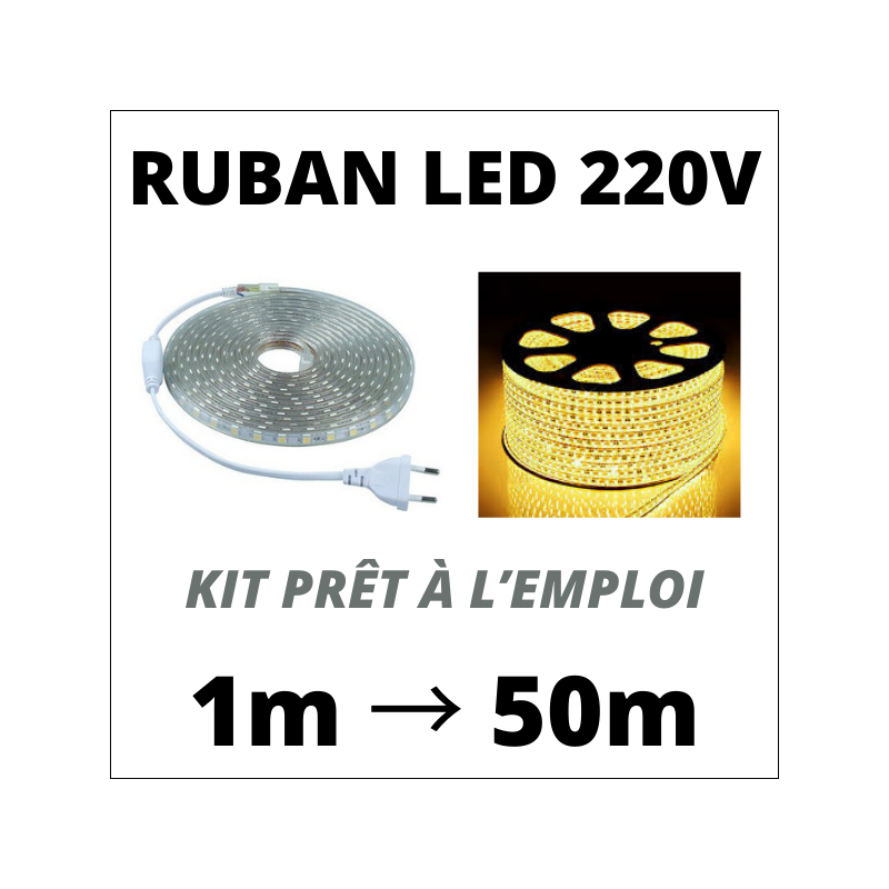 KIT Ruban LED 230V 5050 60led/m RGB 20 mètres étanche