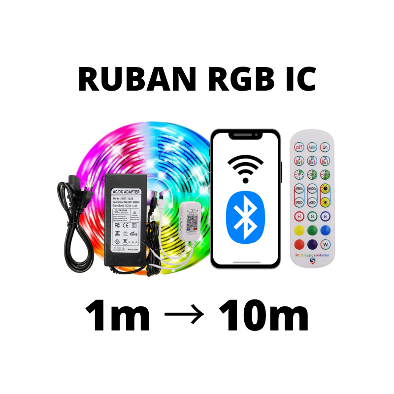 Contrôleur Ruban LED RGB 12/24V, Dimmable par Télécommande IR 24 To