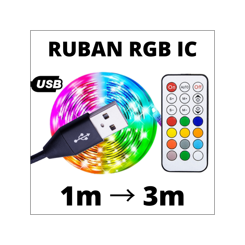 Ruban led USB rouge 5V