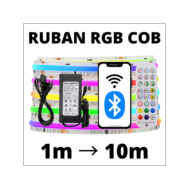 Bande LED USB 1M RGB Ruban Décoration Flexible Bluetooth