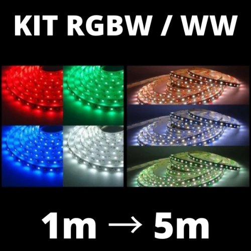 Kit Ruban LED RGBW 12V SMD 5050 IP54 – 1 à 5 mètres