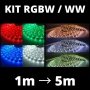 Kit Ruban LED RGBW 12V SMD 5050 IP54 – 1 à 5 mètres