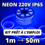 Kit Néon LED Flexible Bleu gaine lumineuse étanche de 1 à 50 mètres