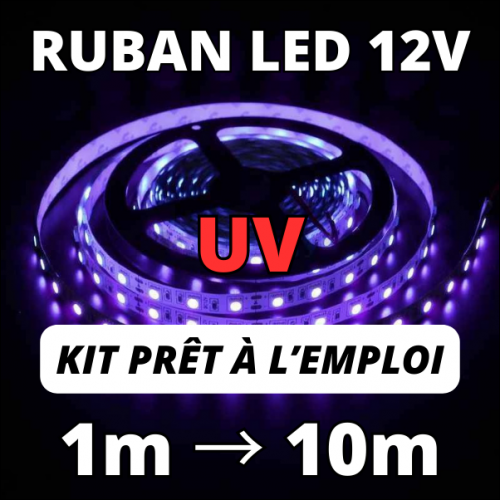 Ruban Led ultraviolet puissant pour lumière noire - 120 Leds/M - Deco Led  Eclairage