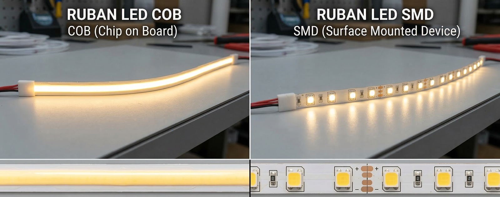 Ruban LED COB vs SMD : quelles différences, et lequel choisir ?